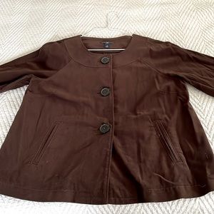 GAP brown velveteen swing jacket.